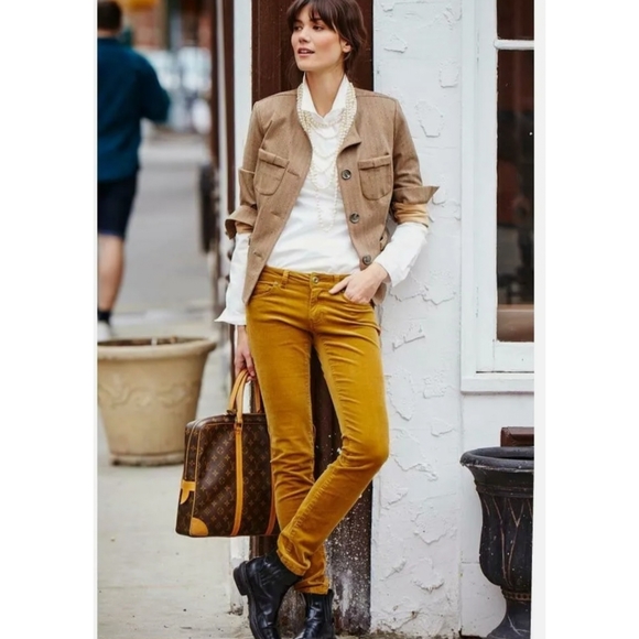 CAbi Brown Herringbone Pattern Penny Blazer Cotton Blend Jacket Womens Small - Picture 3 of 14